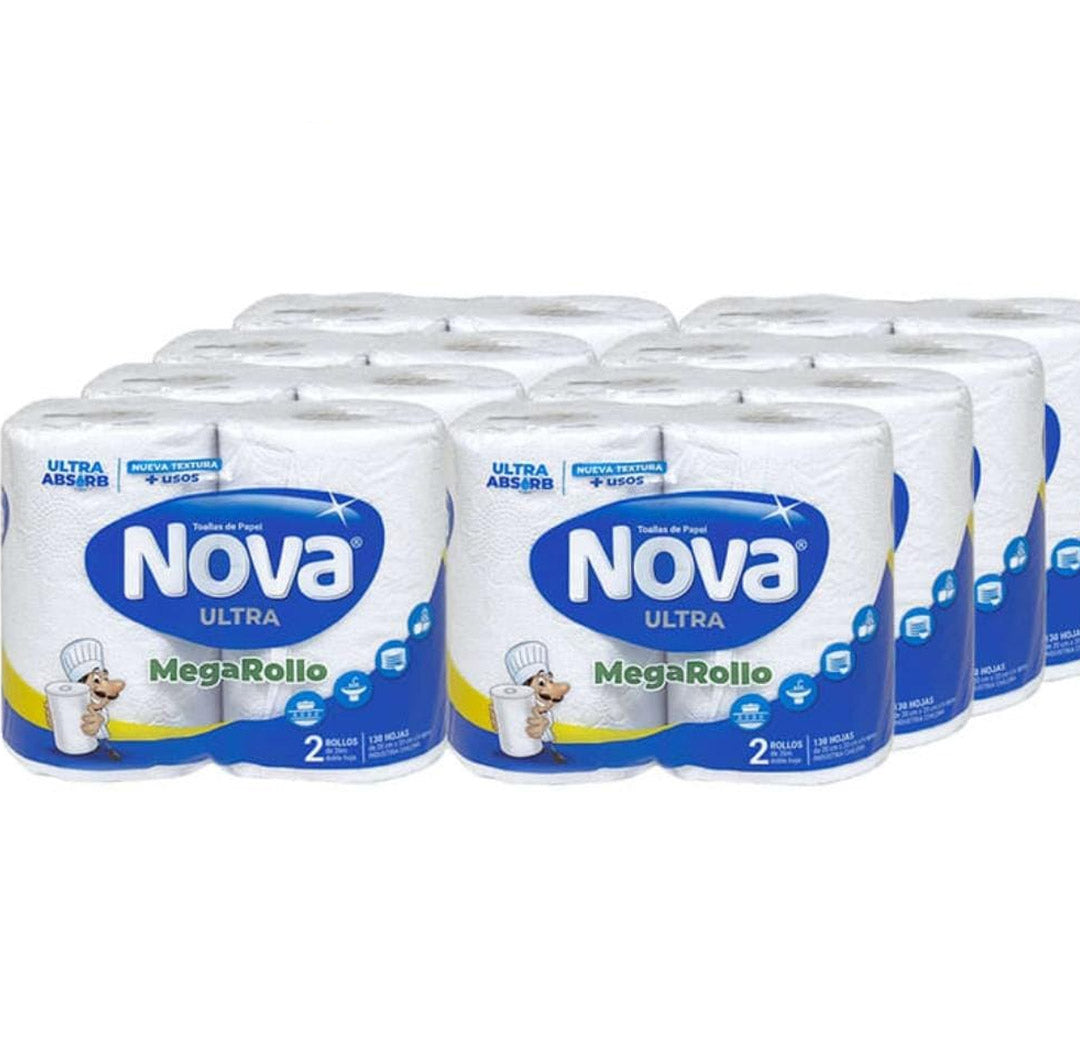 Manga Toalla de Papel Nova Ultra Mega 16 Rollos 26 mts c/u