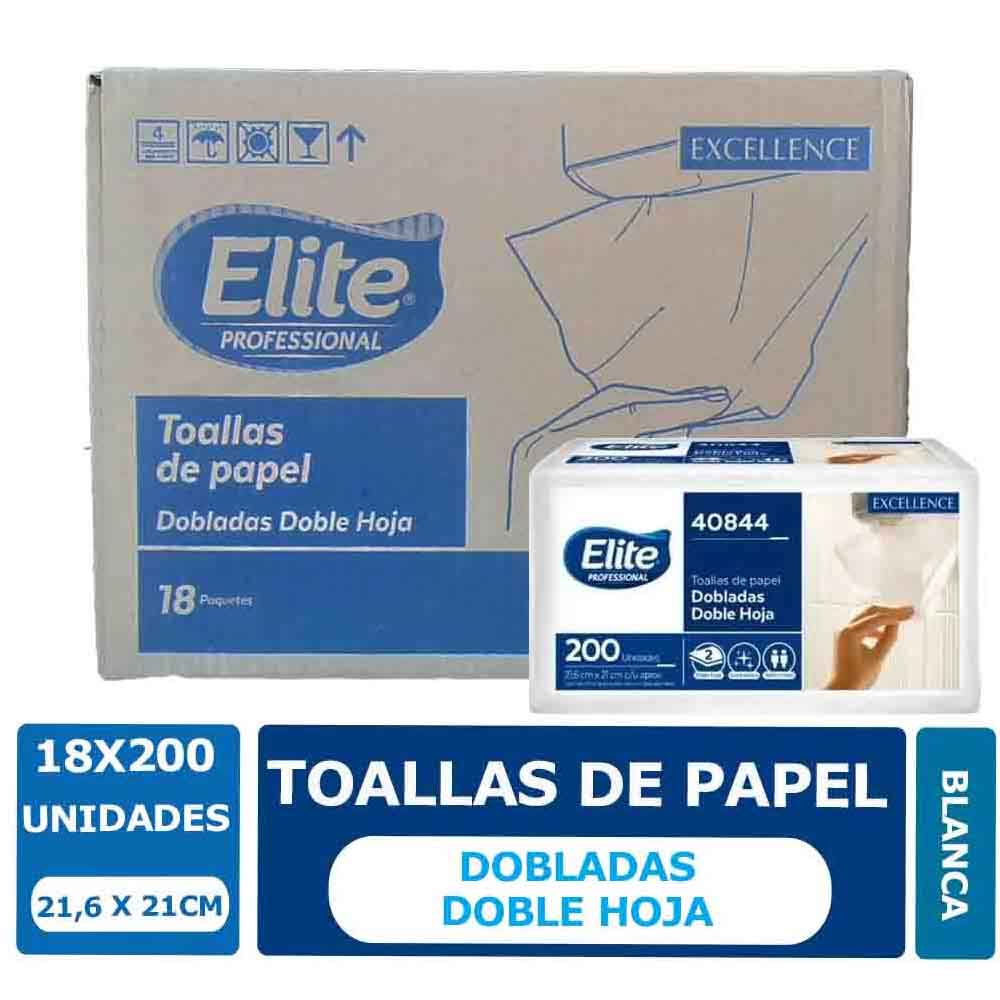 Toalla Interfoliada Elite Doble Hoja. 18x200 Unid.