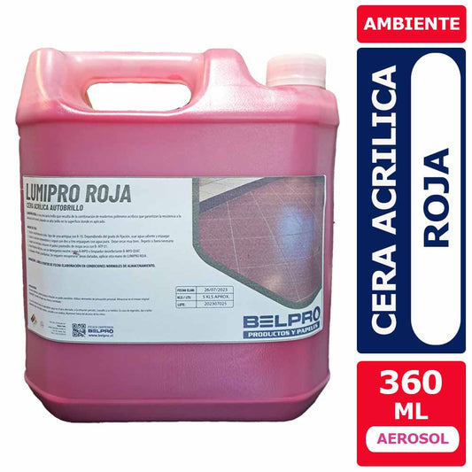 Cera Acrílica Autobrillo Roja 18% Belpro