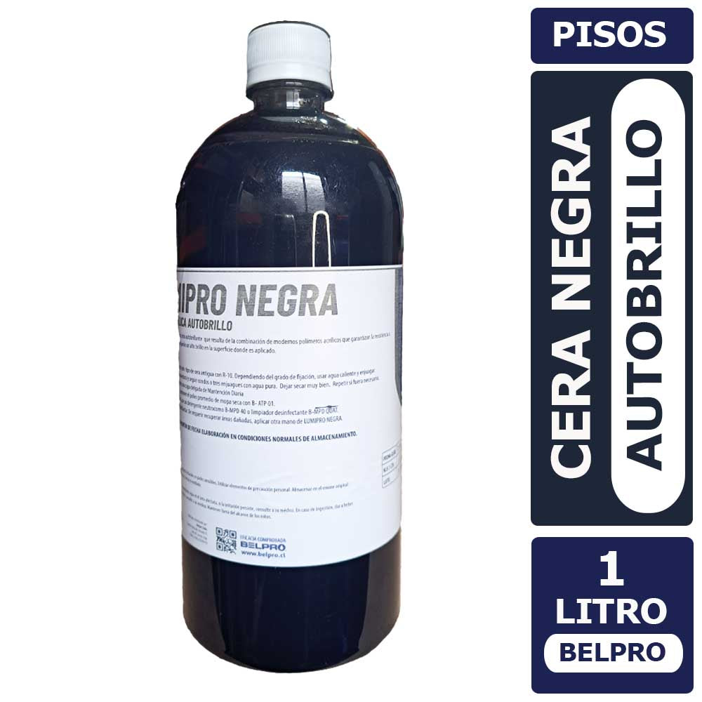 Cera Negra Acrílica Autobrillo 1 Lts (Belpro)