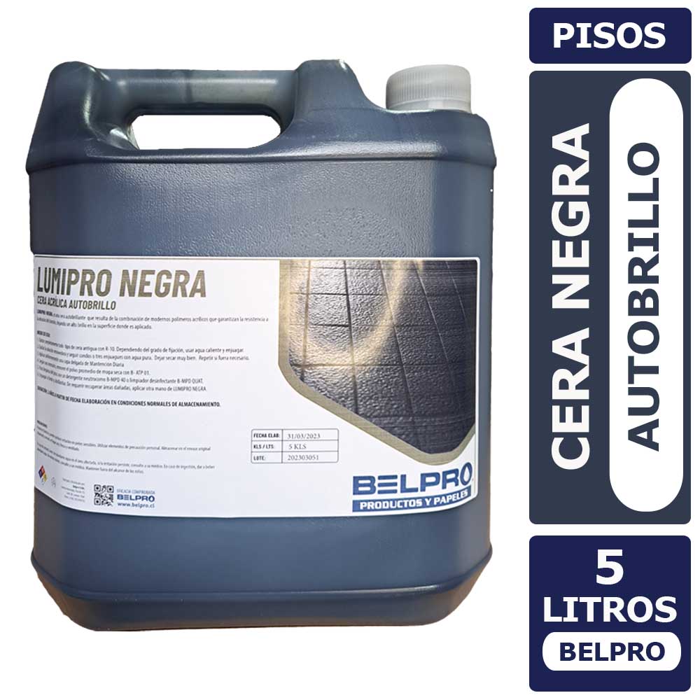 Cera Negra Acrílica Autobrillo 5 Lts (Belpro)