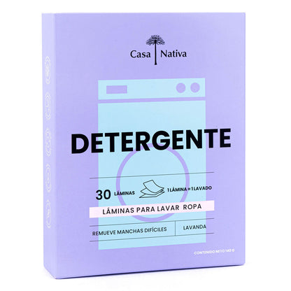 Detergente en Láminas Lavanda 30 Unid. Casa Nativa