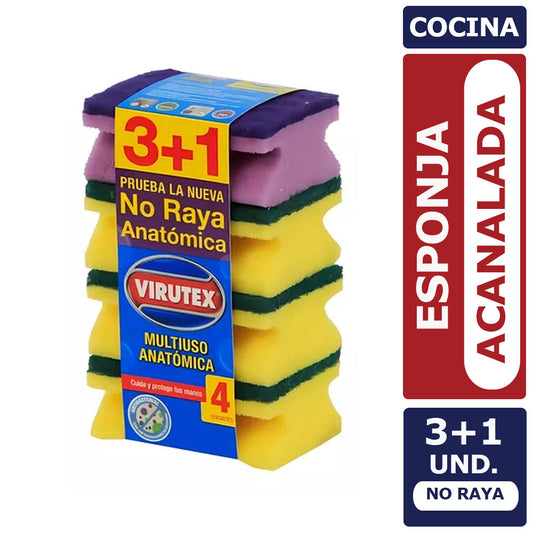 Esponja Acanalada Virutex Clásica 3+1