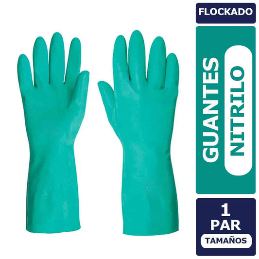 Guantes Nitrilo Flockado Talla XL