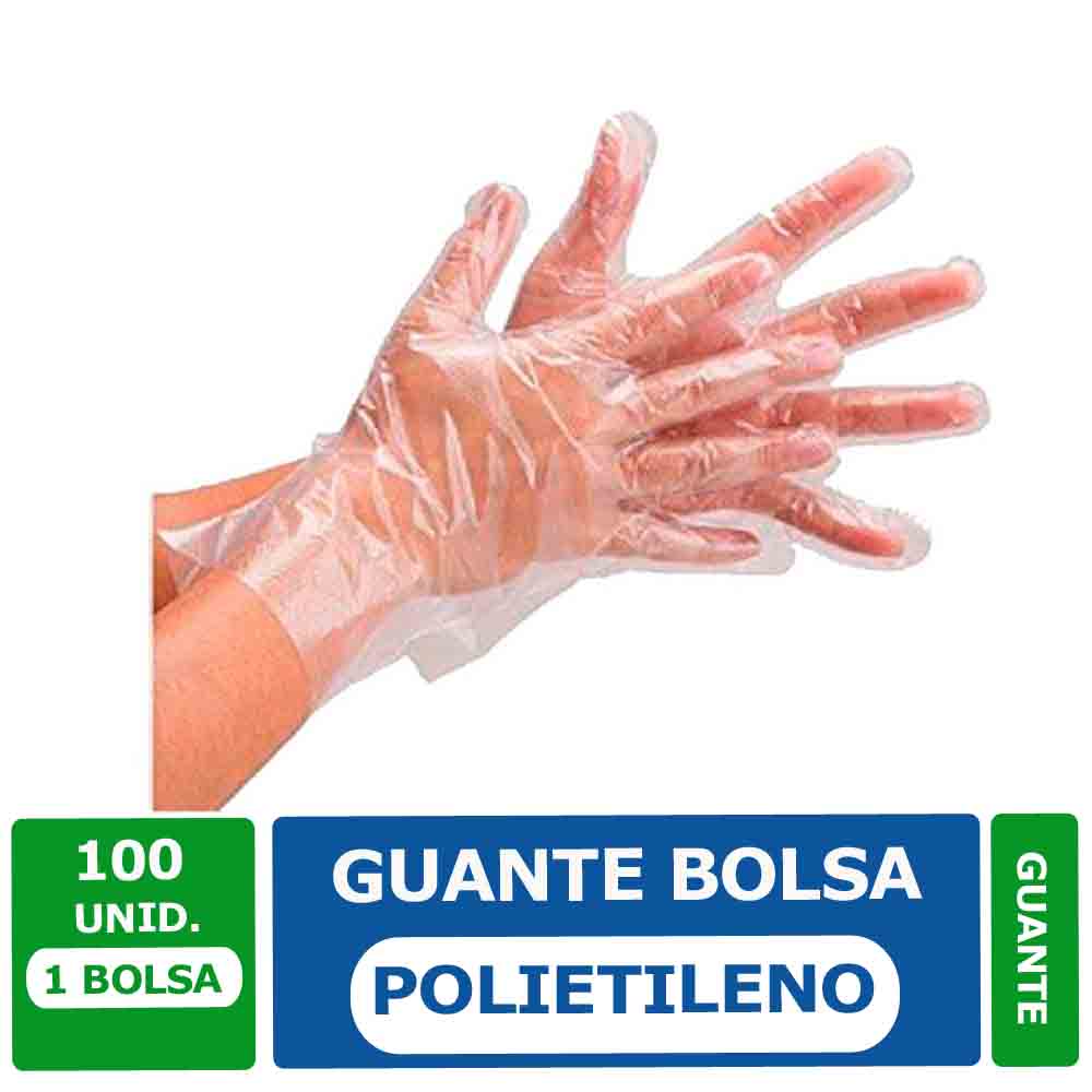 Guantes Desechables Plástico Polietileno 100 Unid. Talla M y L