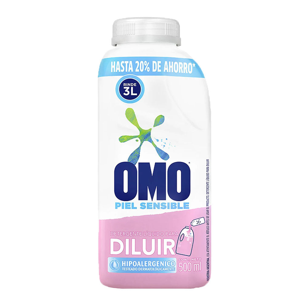 Detergente Líquido Omo Piel Sensible Diluible 500 ml