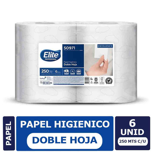 Papel Higiénico Institucional Elite 6x250 mts c/u Dobre hoja