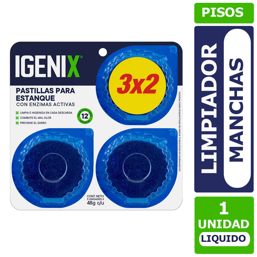 Pastilla Estanque Igenix 3x2 48 grs