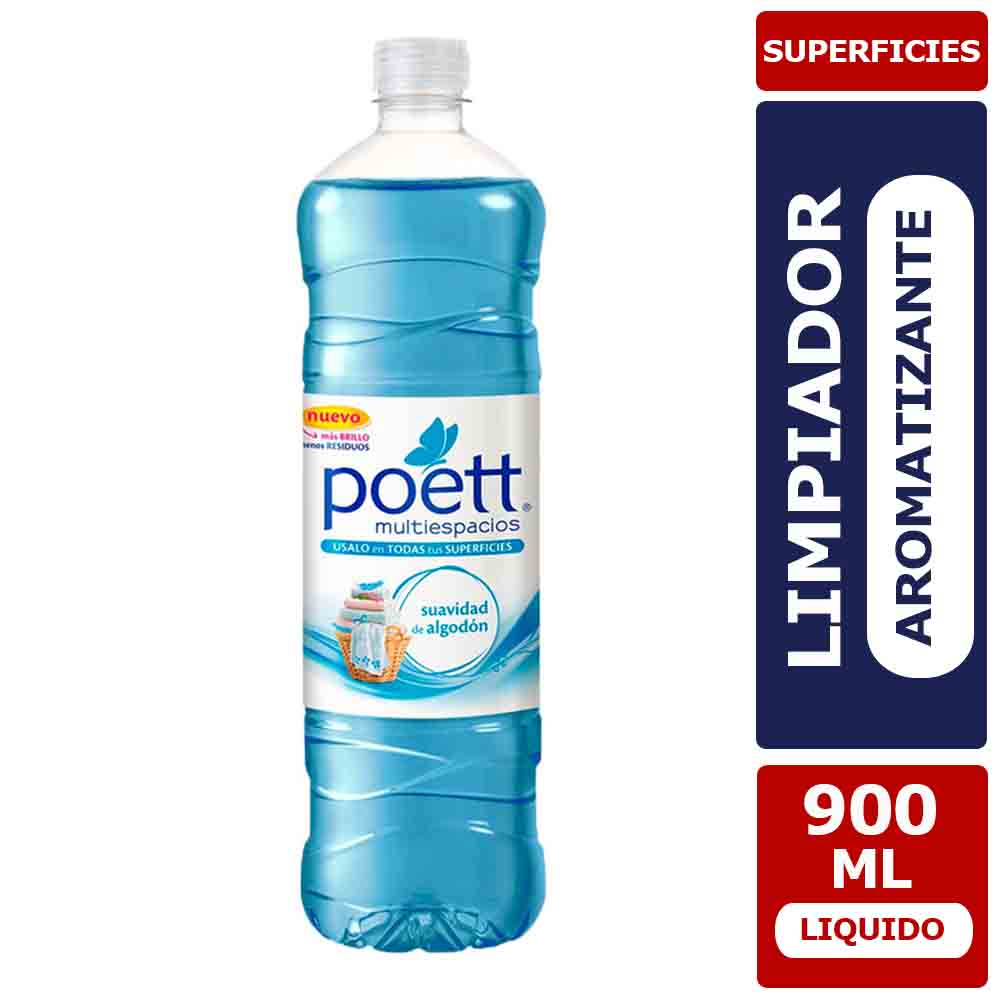 Limpiador Líquido Aromatizante Poett Suavidad de Algodón, 900 ml