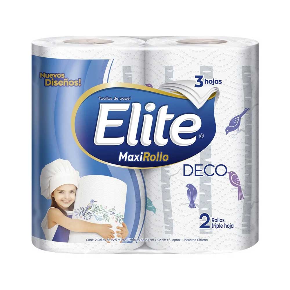 Toalla de papel Elite Deco MaxiRollo 2 unidades 20 mts c/u