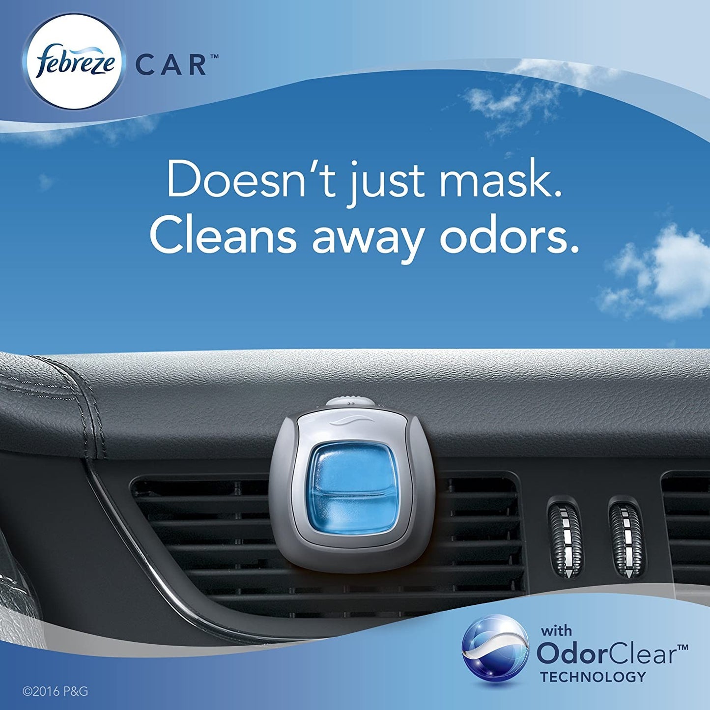 Aromatizante Automóvil Vent-Clips Febreze Linen & Sky 1 Unid