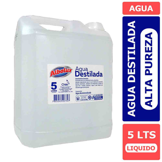 AGUA DESTILADA 5 LTS Alta Pureza