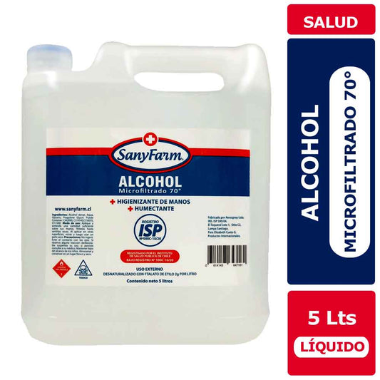 ALCOHOL LIQUIDO 70° BIDON 5 LITROS