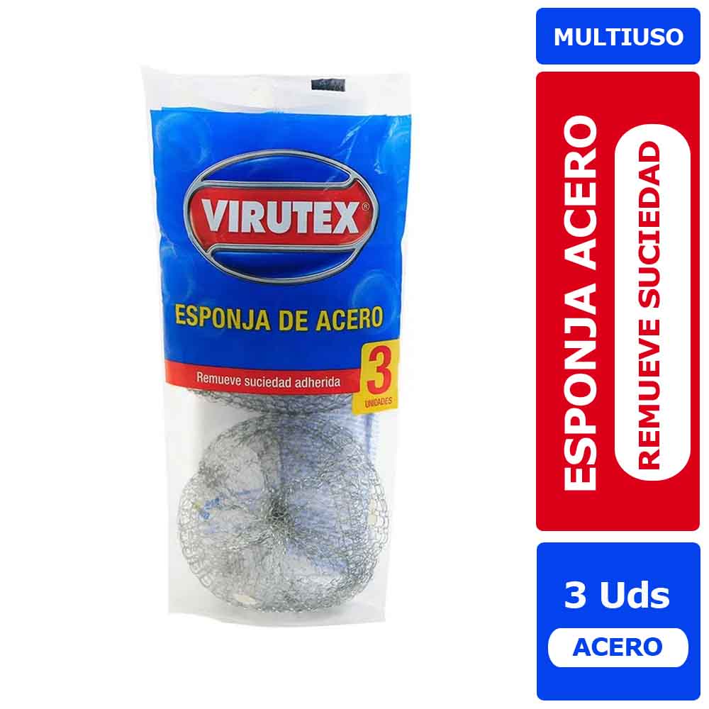 Esponja de Acero x 3 Unid. Virutex