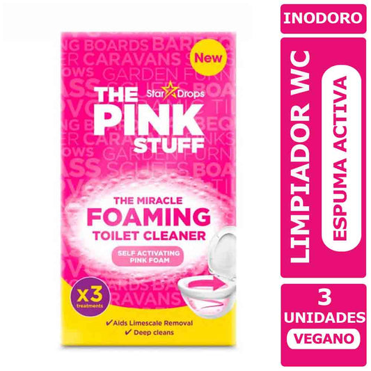 LIMPIADOR INODORO THE PINK STUFF ESPUMA ACTIVA 3 UNID