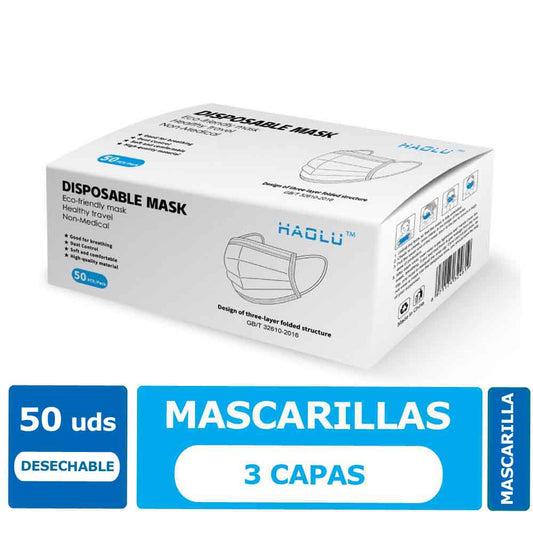 MASCARILLA TRES PLIEGUES 50 UNIDADES