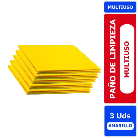 Paño Multiuso Amarillo 3 Unidades