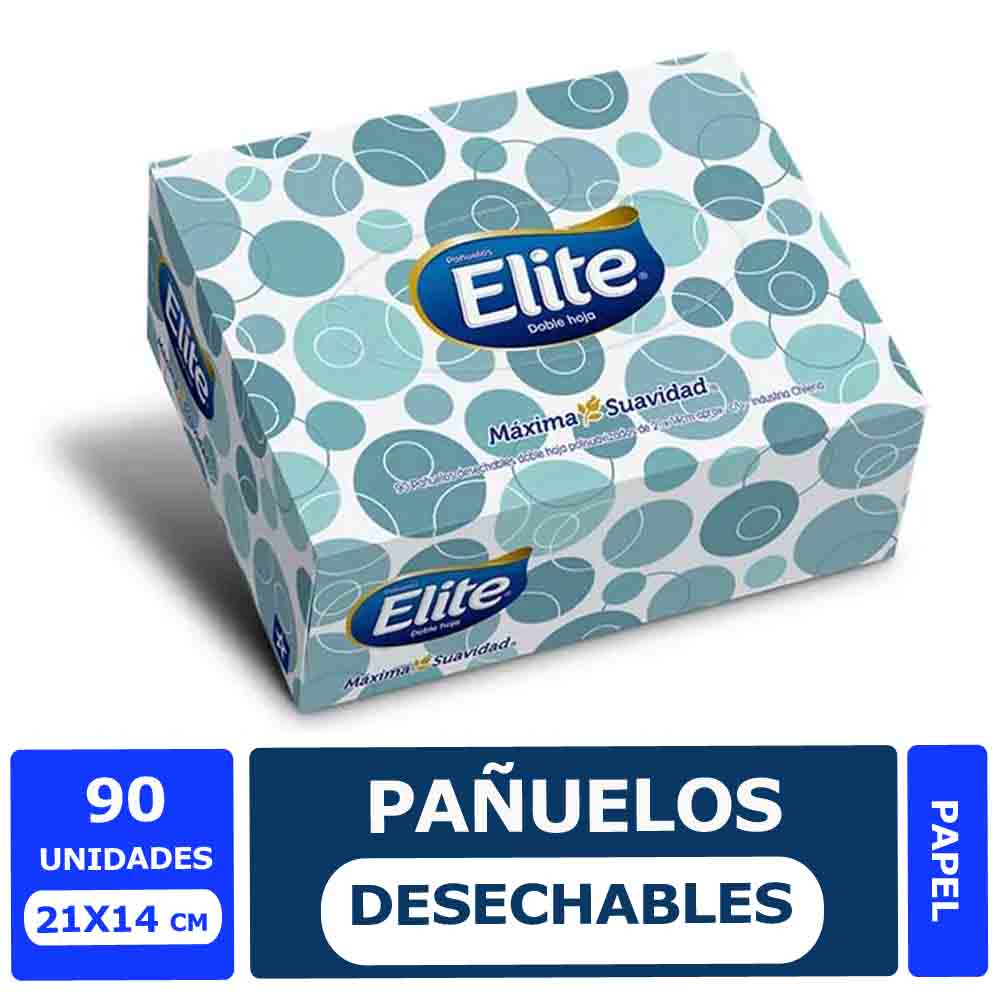 Pañuelo Facial Doble Hoja Elite, 90 Pañuelos