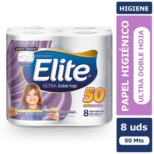 Papel Higiénico Elite 50 mts. x 8 Unidades