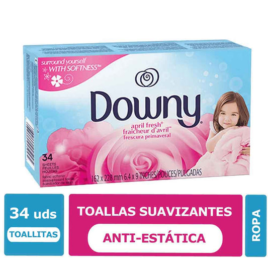 TOALLAS SUAVIZANTES ANTI-ESTÁTICA DOWNY 34 UNID.