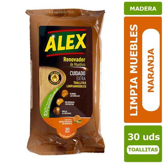 TOALLITAS RENOVADORAS DE MUEBLES ALEX 30 UNID.