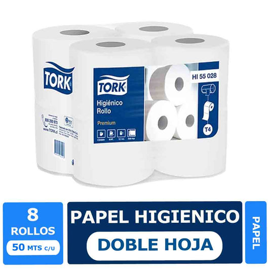 PAPEL HIGIÉNICO TORK 50 MTS. X 8 ROLLOS